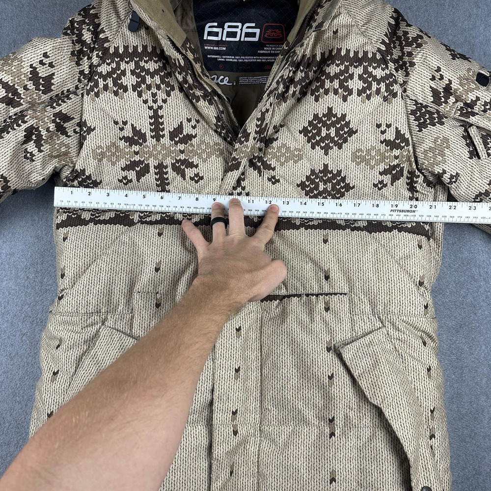 686 Jacket Mens Small Tan Brown Snowboard Ski Hooded Insulated Limited Edition - Picture 6 of 16